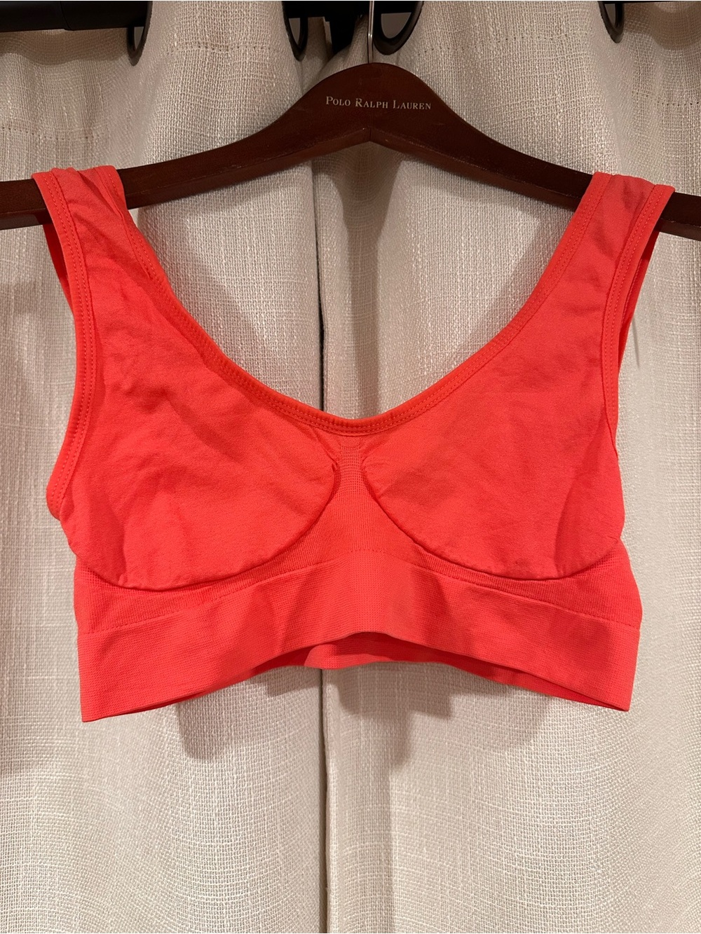 Wireless Scoop-Back Comfort Bra - Coral